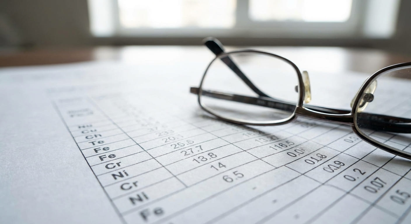 Систематизированная таблица элементного состава промышленных металлических сплавов